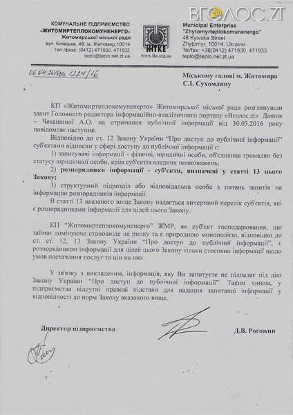 Вдповідь Вголос