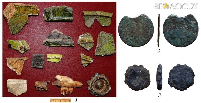 ﻿Глиняний посуд, монети, бруківку та рештки поховання знайшли на Замковій горі
