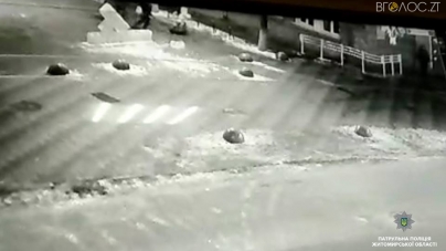 Патрульні затримали чоловіка, який розтрощив льодову скульптуру на Михайлівській (ВІДЕО)