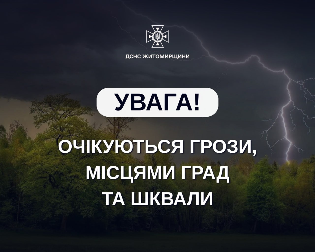 Попередження про небезпечні метеорологічні явища по Україні