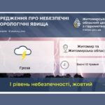 Вночі гроза накриє Житомир та область